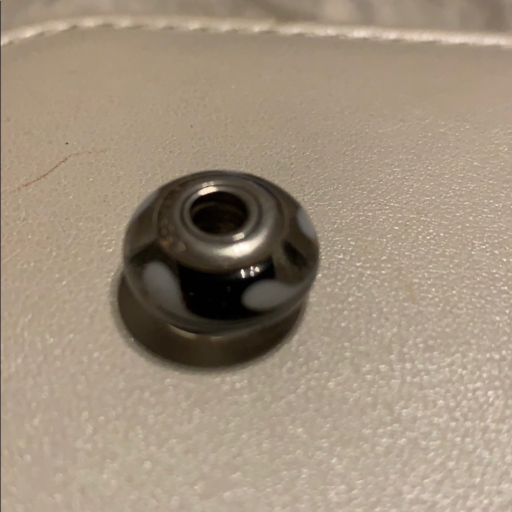 ‼️Pandora Charm - Sterling/Black Swirl